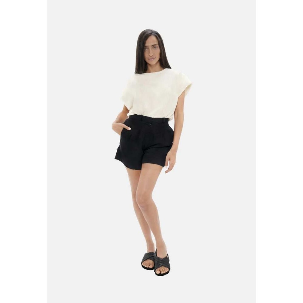 1People NEW $149 Women's Muscat Bold Shoulder Crew neck Tee in Powder Medium‎